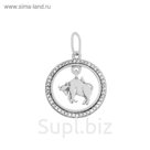 Подвеска "Знак зодиака" в круге телец, посеребрение