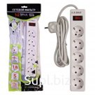 1-2.SALE сетевой фильтр ПВС 3х0.75 5роз. 1.8м 10А 2200W БЕЛЫЙ земля, выкл. 901415