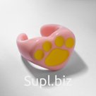 Кольцо пластиковое «Лапка», розово-жёлтое, безразмерное