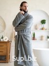 Махровый халат мужской Safia BASIC XXL (52-54) серый