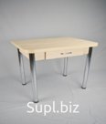 Стол ЛАМБЕРНЫЙ 1200*800 ножки ХРОМ / с ящ. ЛДСП 16 мм