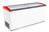 Ларь морозильный GELLAR FG 700 E гнутое стекло красный