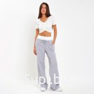 Брюки с двойной резинкой женские MIST, размер 42, серые