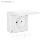 Розетка "Элект" РА 16-004, 250 В, одноместная, открытая, без з/к, с защ.крышкой
