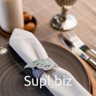 Набор колец для салфеток Silver feather, 4 шт., 4.8×6.5 см, 100% п/э, фетр