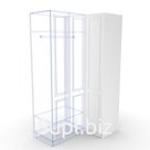 Модуль угловой распашной Классик, 98х60х240 белый/ мдф белый soft touch матовый