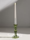 Стеклянный подсвечник на 1 свечу «Бутон на ножке», зелёный, d=2 см, 8×8×15 см