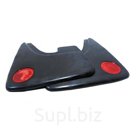 Брызговик универсальный ALMEGA 3D ЧЕРНЫЙ 31x24см (катафот красный), компл 2 шт