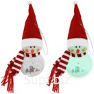 NataM Snowman LED pendant light. Color: red. 60x60x90mm. Powered by 3xLR44 batteries.