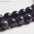Бусины на нити шар №12 "Аметист" темный (32 бусины)