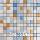 Стеклянная плитка spmix-white-blues-orange-102 с напылением