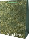 Snake skin gift bag. Color: green. Size: 26x12x32 cm.
