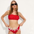 Купальник раздельный со сборкой женский MINAKU, размер 44, красный