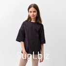 Футболка детская MINAKU Basic line kids, графитовая, рост 92 см