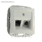 Розетка телефонная/комп. "Дуэт" SchE WDE000185, RJ11/RJ45, двухместная, скрытая, цвет белый
