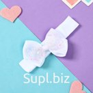 Повязка для волос «Сьюзи», сияние, 3×16 см, белая