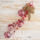 Украшение новогоднее "Рождество" шары с блеском 6х37 см