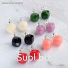Серьги пластик "Кубик" гранёный, цвет МИКС