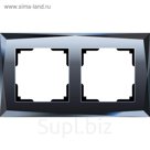 Рамка на 2 поста WL08-Frame-02, цвет черный, материал стекло