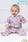 Комбинезон с начёсом для новорожденных, цвет тигрёнок на лиловом