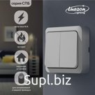 Выключатель Luazon Lighting "СПБ", 10 А, 2 клавиши, белый