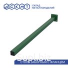 Столб заборный с фланцем H 1,5 м 50х50 мм / ППК RAL 6005 - зеленый мох