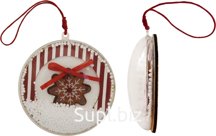 Christmas tree decoration: Gingerbread snowflake in a ball, 8x2x8 cm