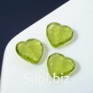 Бусина стеклянная "Preciosa" листик (набор 10шт), 9*8,5*3мм, цвет оливково-зелёный