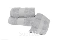 Soft cotton DELUXE полотенце серый Турция 75х150см, оптом
