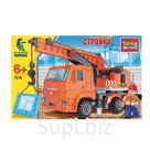 Конструктор Стройка «Камаз: кран с фигуркой», 141 деталь, ГОРОД МАСТЕРОВ, KK-7516-R