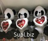 Плюшевые панды в ассортименте с подушкой Love Артикул M015