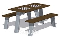 Стол со скамьями шахматный Romana 302.34.00-01