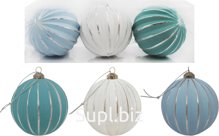 Exquisite Christmas tree balls, set of 3, 8cm in diameter