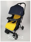 Коляска-книжка прогулочная с теплым мешком д/ног  (сине-желтая)