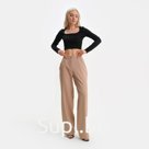 Брюки прямые женские MIST, размер 50, бежевые