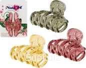 Краб для волос Классика Узор прозрачный, 6,5см