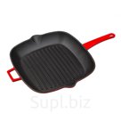 Сковорода-гриль  чугун 28*28  эмаль красная LAVA