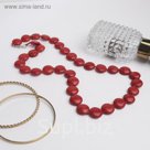 Бусы лепёшка "Коралл", 60см