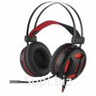 Наушники с микрофоном (гарнитура) REDRAGON Minos, проводные, 2 м, полноразмерные с оголовьем, черные с красным