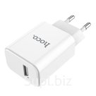 Сетевое зарядное устройство Hoco C61A, USB,  2.1 А, белое