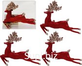 Christmas tree decorations 3 pcs. Size: 15x1x13.4 cm. Deer. Color: red.