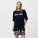 Женское домашнее платье "New york", цвет чёрный, размер 52