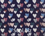 Hearts wrapping paper, 70x100cm, 80g density, color: dark blue