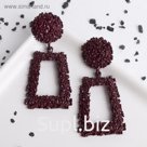 Серьги металл "Эстетика" трапеция, цвет винный
