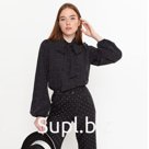 Блуза с бантом, мелкий горох, р-р 52