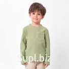 Лонгслив детский с карманом KAFTAN Basic line, размер 36 (134-140 см), хаки