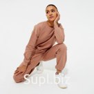 Костюм женский (свитшот, брюки) MINAKU: Casual Collection, размер 46, песочный