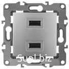 Устройство зарядное USB, 230В/5В-2100мА, IP20, Эра12, алюминий