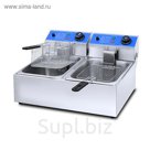Фритюрница GASTRORAG HEF-82A, настольная, 460 Вт, 2 котла х 6 л, 2 корзины, серебристая