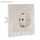 Розетка Smartbuy "Венера", 16 А, одноместная, скрытая, с з/к, белая